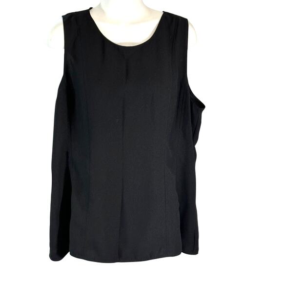Ann Taylor sleeveless top, fitted sz 14 black - Picture 1 of 4